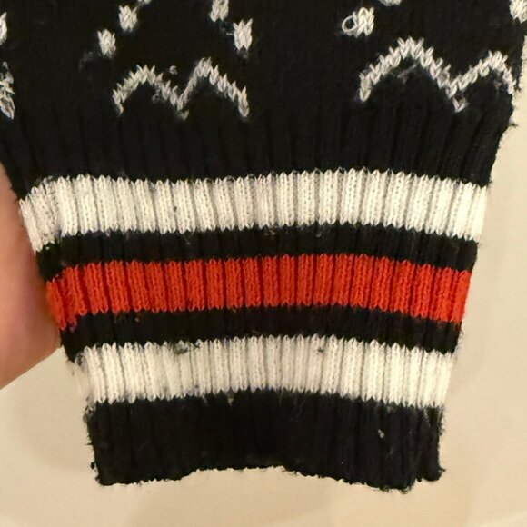 Vintage Varsity V-Neck Patterned Knit Cardigan - Picture 7 of 10